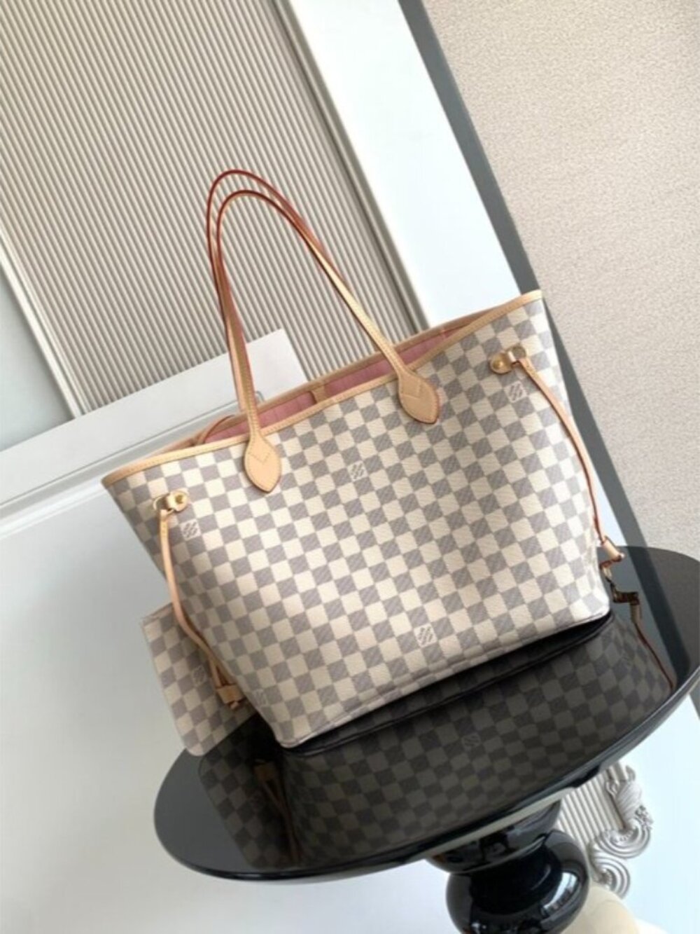LV Neverfull MM Monogram Tote with Pouch